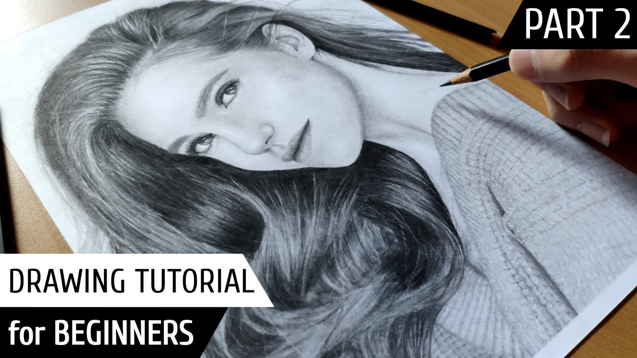 How to Draw Realistic Face for Beginners | Part 2: Skin & Hair | Multi ...