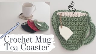 How to crochet mugshaped coaster (tea edition) + small biz tips for packaging/selling