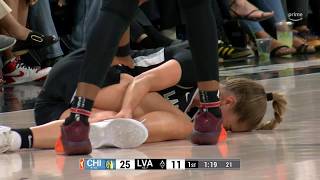 Kate Martin helped off vs. Sky after apparently leg injury | WNBA on ESPN