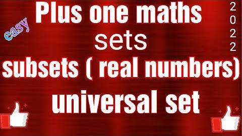Plus one maths | sets | chapter one in malayalam | universal set | One step learning tips