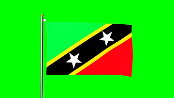 Saint Kitts and Nevis flag waving over green screen - royalty free footage
