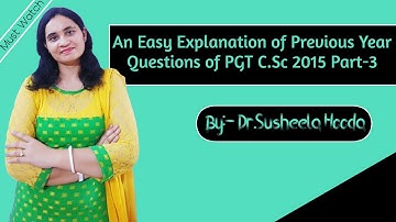 Part-3: previous year question paper solution of HSSC PGT computer science-2015|PGT|Computer science