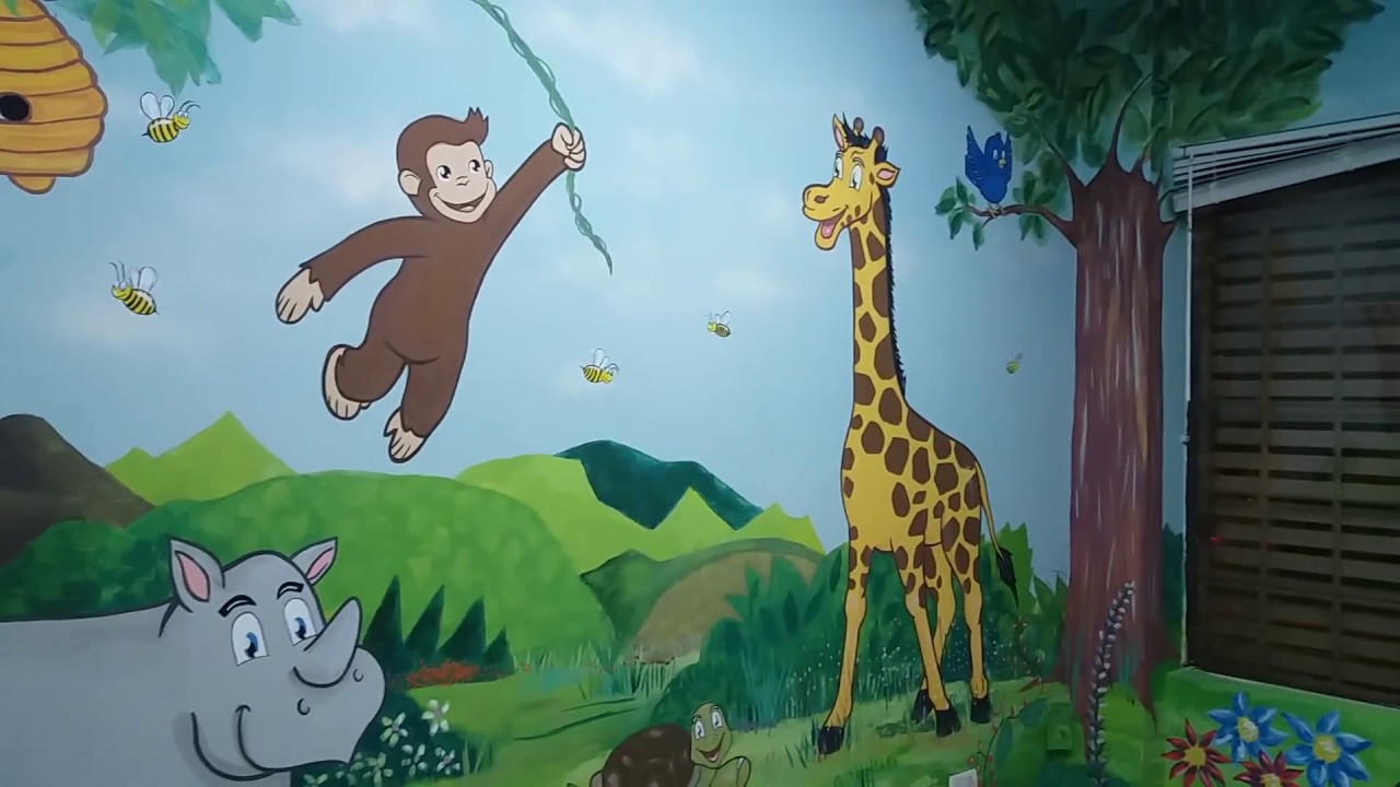 ilegal Humano Mm Como pintar Murales Infantiles Hermoso mural en consultorio pediatrico  diseño safari para niños - YouTube