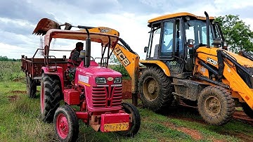 JCB 3DX Kirlosker And Swaraj, Mahindra Tractor Going To Another Village For Making Road Construction