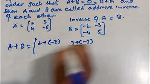 Additive Inverse of a Matrix