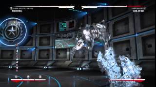 MKXL Triborg Cyber Sub-Zero 40% Meterless Corner Combo Without Bomb, Drones and Jump in