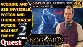 Acquire and use invisible potion and thunderbrew potion against enemies Hogwarts Legacy Quest Profile