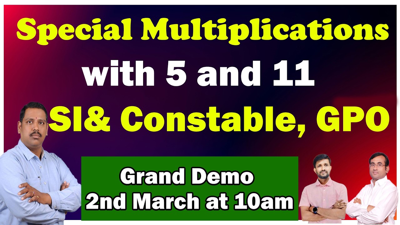Special Multiplications with 5 to 11 | SI & PC, GPO Grand Demo | 2nd March at 10am | Nipuna Academy