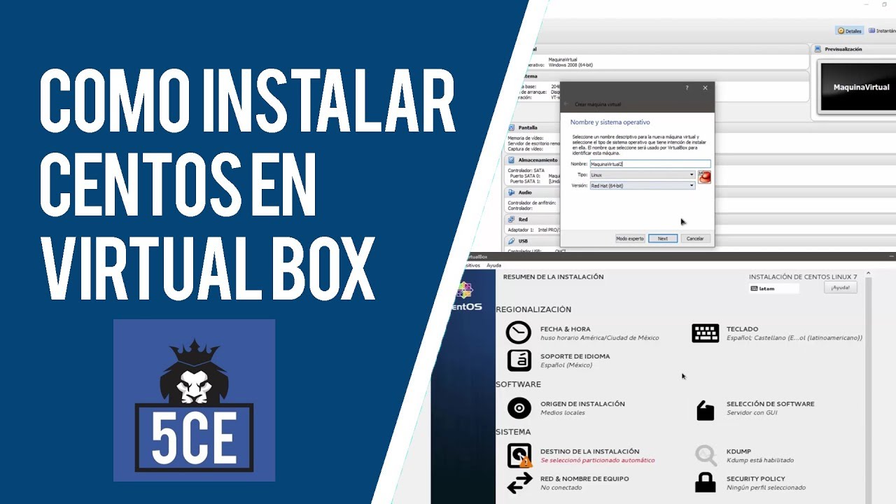 Como instalar CentOS 7 en una maquina virtual // 5CExpress - YouTube