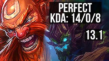 GRAGAS vs MAOKAI (JNG) | 14/0/8, Rank 5 Gragas, Legendary, 900K mastery | EUW Grandmaster | 13.1