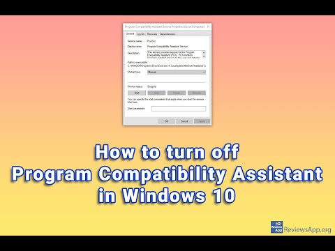 How to turn off Program Compatibility Assistant in Windows 10