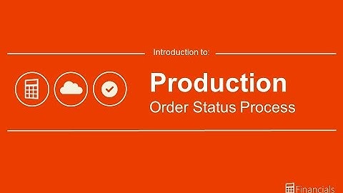 Introduction to Production Order Process