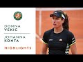 Donna Vekic vs Johanna Konta - Round 4 Highlights | Roland-Garros 2019
