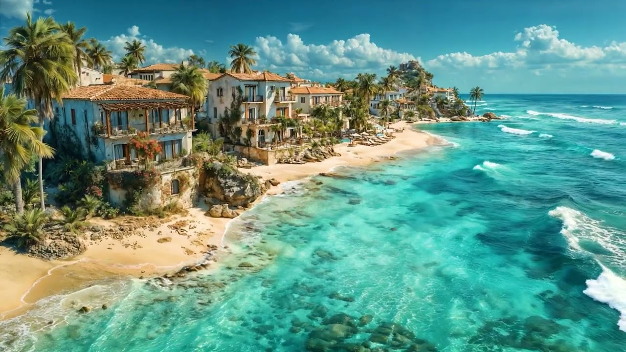 January Beach Cafe Bossa Nova 🌊 Smooth Jazz Guitar & Gentle Ocean Breeze for Relaxing Time