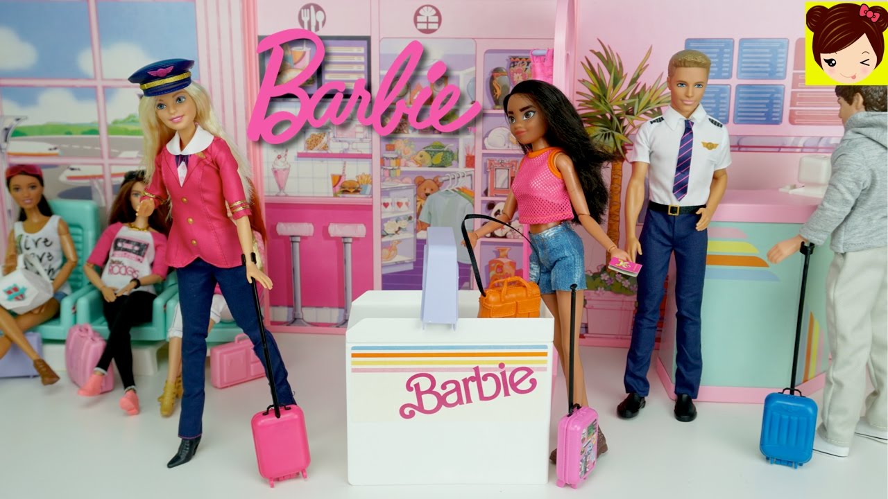 barbie flight time playset