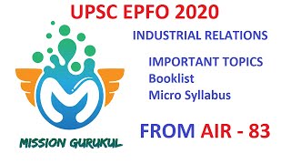 Industrial relations & Labour laws for UPSC EPFO 2020 | Introduction