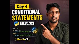 Python Day 4 Conditional Statements |@Intense_Guy_yt | #python #telugu #code