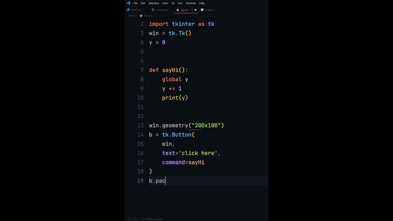Python Tkinter GUI Onclick Function Programming Coding