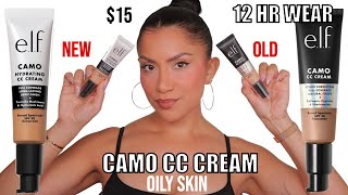 e.l.f. CAMO CC CREAM BATTLE: NEW (hydrating) vs OLD (matte) +12HR WEAR TEST *oily skin* | MagdalineJ