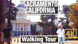 Walking Tour Sacramento California - Virtual Travel Walking Treadmill Scenery - 4K City Walks