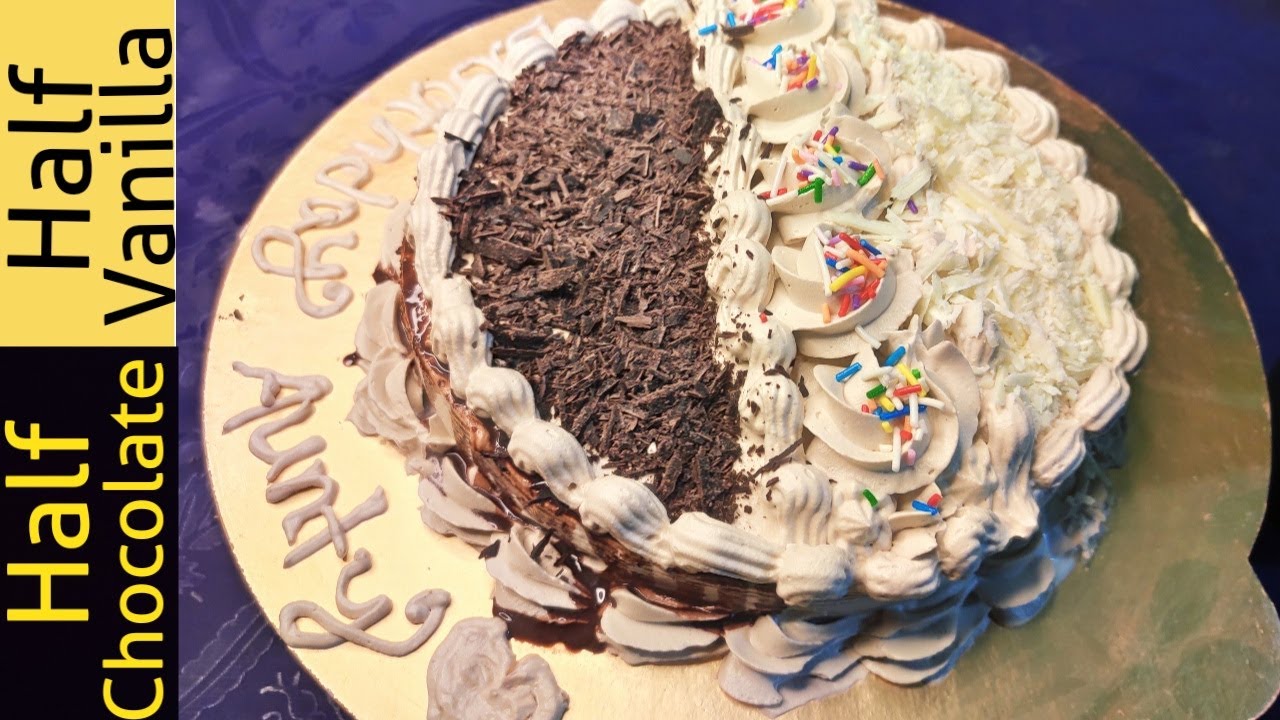 1 Pound Half Chocolate Half Vanilla Cake Youtube