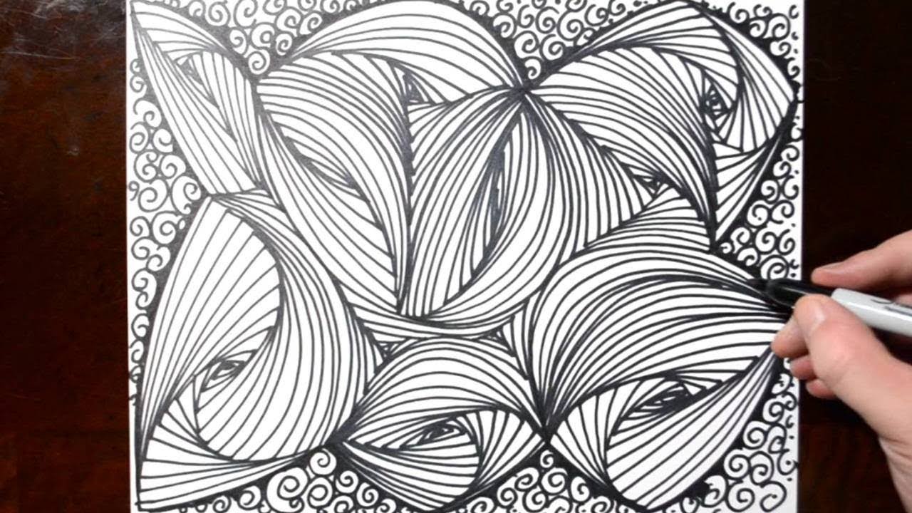 Doodle Curved Line Sketch Pattern - #13 - YouTube