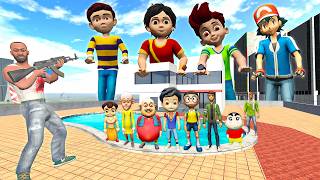 😱Franklin Played Hide & Seek With Every Cartoon in Indian Bike Driving 3D screenshot 5