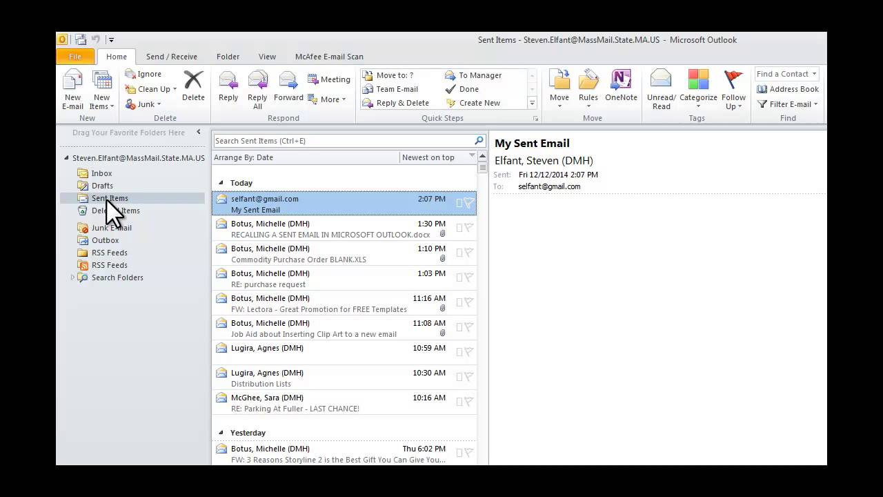 how to recall an email in outlook office 365