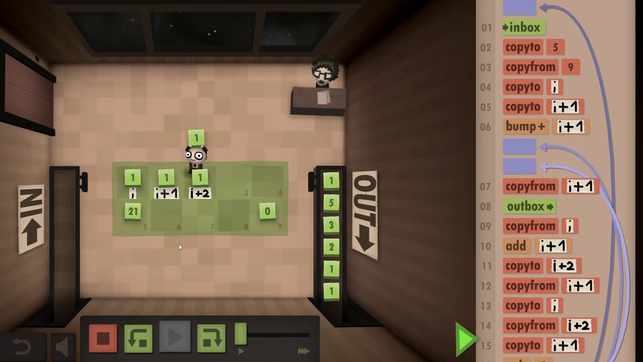 Human Resource Machine Level 22 Size Challenge & Speed Challenge