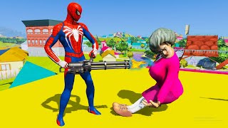 Scary Teacher 3d - Spiderman Team vs Miss'T \& Ice Scream Couple Prank  - Game Animation
