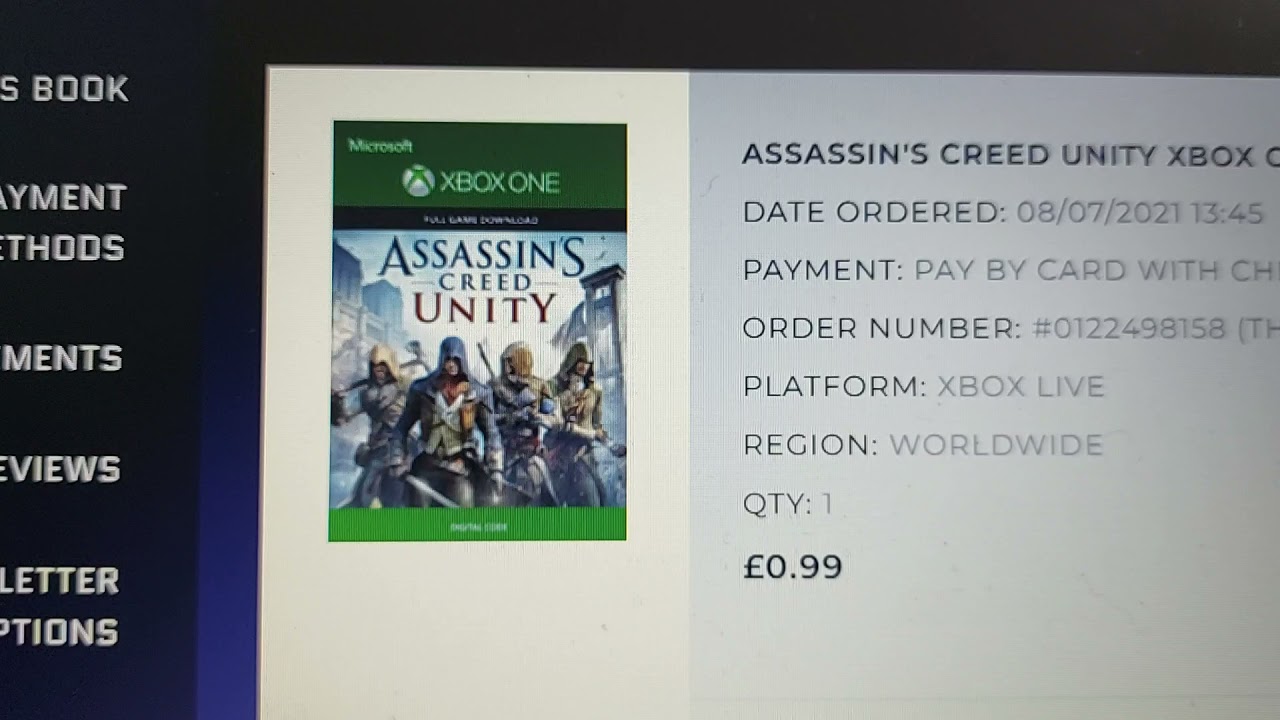 FREE ASSASSINS CREED UNITY FULL DIGITAL GAME CODE FOR XBOX ONE !! - YouTube