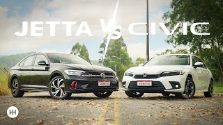 ESPORTIVIDADE ou TECNOLOGIA? VW Jetta GLI vs Honda Civic Hybrid: veja NOSSO VEREDITO 🏁