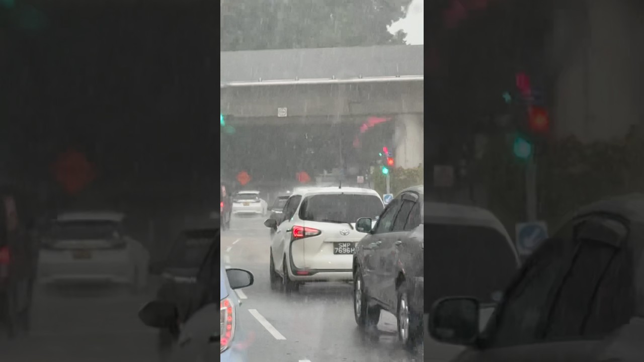 Today Singapore Heavy Raining⛈️🔥❤️🇸🇬 #foryou #singapore #travel #rainyday
