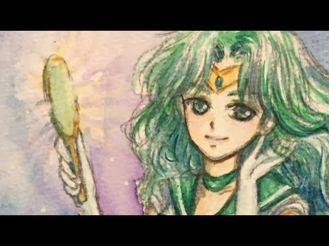 水彩 イラスト メイキング セーラーネプチューン 海王みちる Making Movie of watercolor illustration Sailor Neptune KaiouMichiru