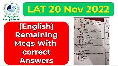 LAT 20 November 2022 Official Answer Key || English Complete Mcqs With Correct answers #lat2022 #hec