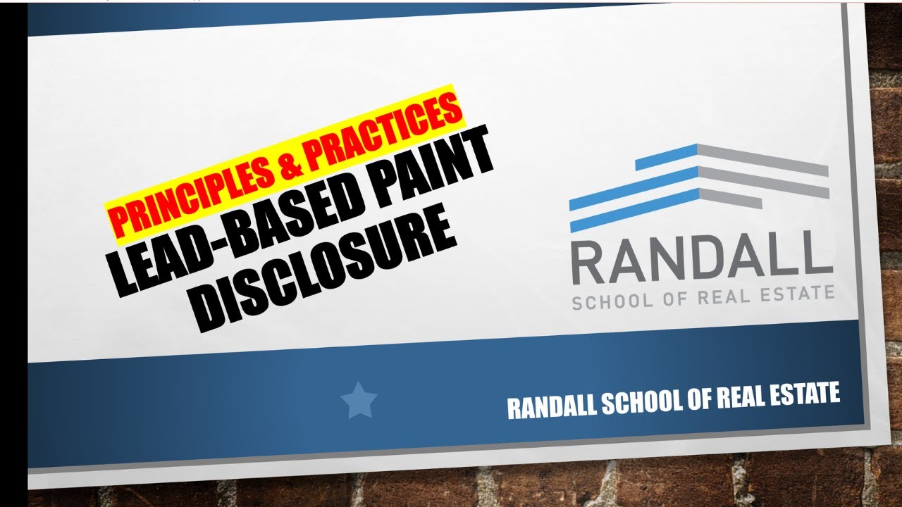 Lead Based Paint Hazard Reduction Act Nebraska Real Estate Exam YouTube