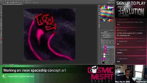 Neon Space Fighter - REVO Concept Art 2018-02-14