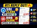IBPS Rrb Clerk 🥳 Po ✅ SBI Clerk 2026 🔥 Official RTI Reply #rtireply  #rrbclerkmains 
