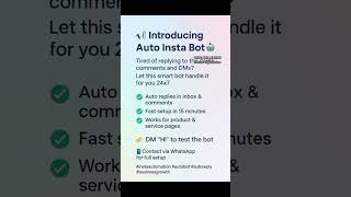 👉💬 Insta DM ka Instant Reply! | Auto Bot Demo 😲 #shorts # Instagrammarketing #smallbusiness