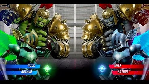 Gladiator Hulk and Arthur vs Arthur and Gladiator Hulk - MARVEL VS. CAPCOM: INFINITE