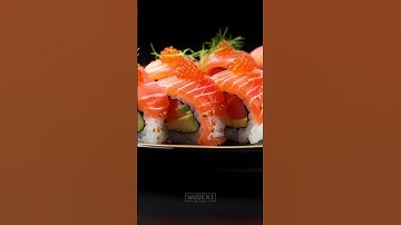 Delicious sushi rolls background