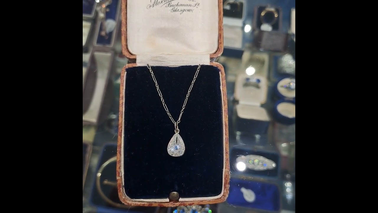 PT154 Exceptional pear shaped diamond pendant
