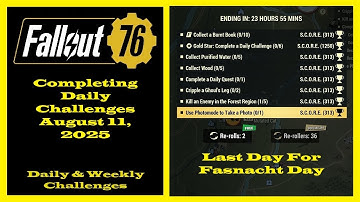Completing Daily Challenges For August 11, 2025 - Fallout 76 Daily Challenges Guide
