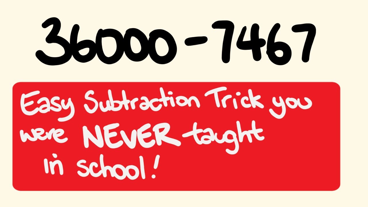 How to Subtract Instantly