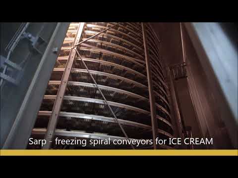 Freezing spiral belt conveyors for icecream Sarp