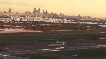 MSFS 2020 | Snowy Philadelphia (4K) | NEW AIG AI Traffic Manager | Plane Spotting