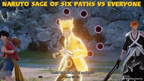 Naruto Sage of Six Paths Mode VS Rinnegan EMS Sasuke Uchiha, Piccolo & Trunks (JUMP Force)