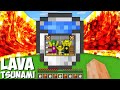 How to SURVIVE INSIDE A BUCKET OF WATER DURING A LAVA TSUNAMI in Minecraft ? MY FAMILY SURVIVES !