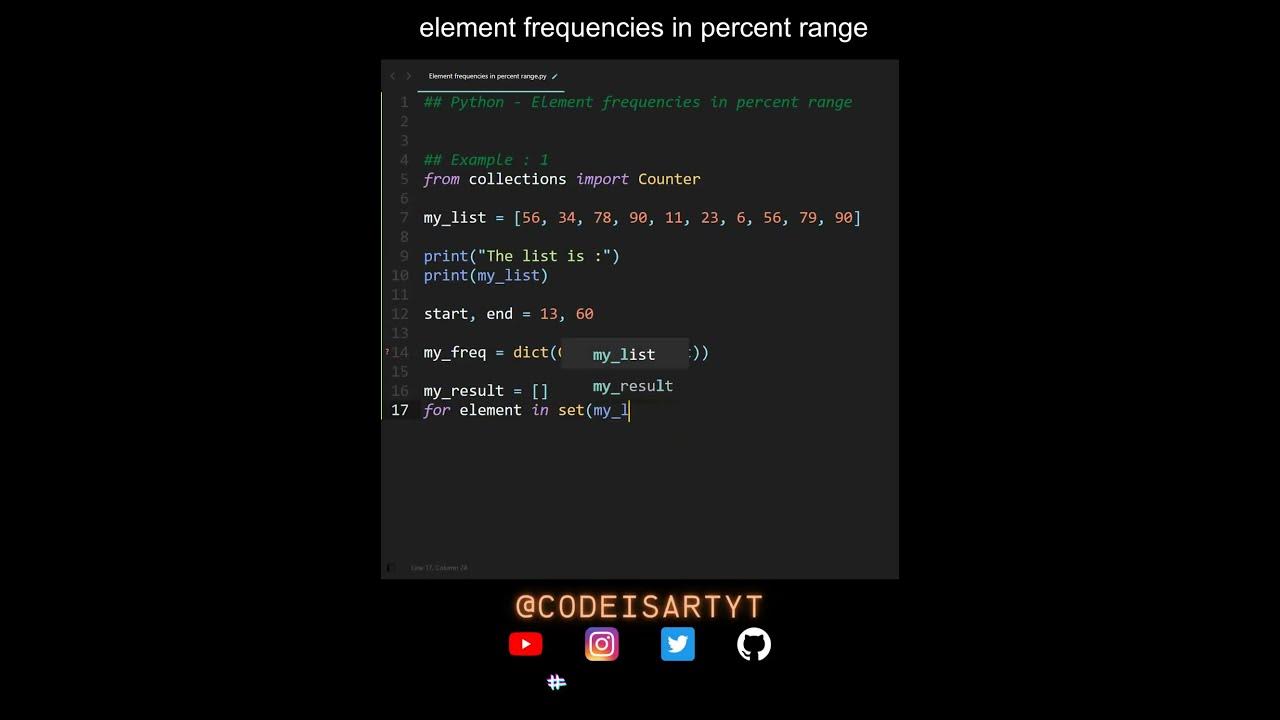 Find List Element Frequencies in percent range in Python | Python ... image.