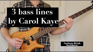 Video thumbnail of "3 bass lines by Carol Kaye (with Wichita lineman transcription)"
